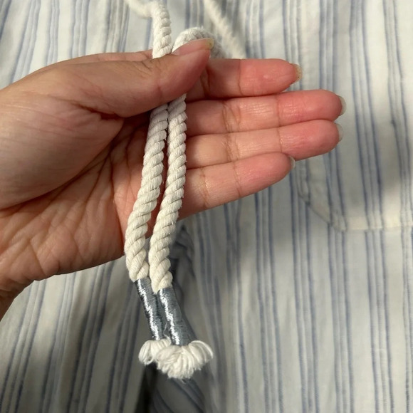 Anthropologie Off White Linen Blend Summer Beachy striped pants size XS - Picture 13 of 16